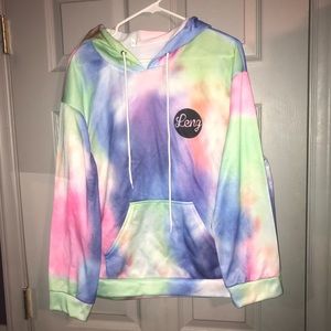 Light weight pastel tie dye hoodie